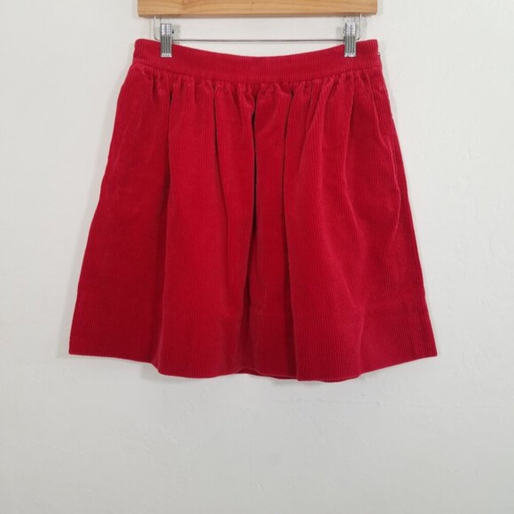 Ralph Lauren Blue Label Corduroy Skirt with Pockets Red Cotton Size 2